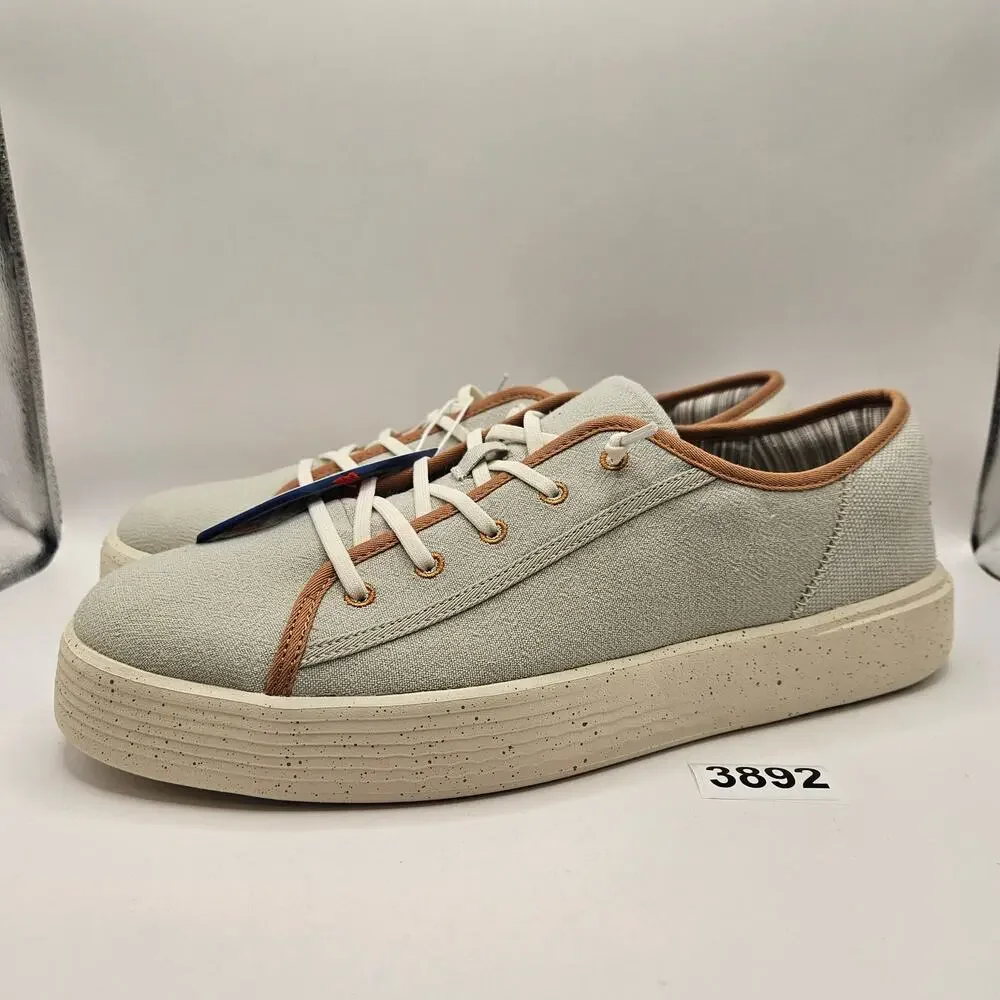 HEY DUDE MEN'S 12 CODY M COASTLINE LIGHT GREY ALMOST WHITE NWT